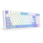 Teclado Mecanico Gamer Sem Fio Redragon Gloria Pro RGB Branco e Azul Compacto Switch Bumblebee ABNT2 - K664WBP-RGB-PRO (PT-BUMBLEBEE)