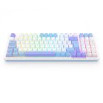 Teclado Mecanico Gamer Sem Fio Redragon Gloria Pro RGB Branco e Azul Compacto Switch Bumblebee ABNT2 - K664WBP-RGB-PRO (PT-BUMBLEBEE)