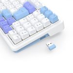 Teclado Mecanico Gamer Sem Fio Redragon Gloria Pro RGB Branco e Azul Compacto Switch Bumblebee ABNT2 - K664WBP-RGB-PRO (PT-BUMBLEBEE)