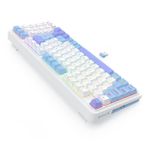Teclado Mecanico Gamer Sem Fio Redragon Gloria Pro RGB Branco e Azul Compacto Switch Bumblebee ABNT2 - K664WBP-RGB-PRO (PT-BUMBLEBEE)