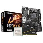 KIT AMD -  Processador AMD Ryzen 5 5600 + Placa Mãe Gigabyte A520M K V2 + Memória RAM 32GB DDR4 - AM4