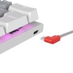 Teclado Mecânico Gamer PCYES Kuromori White Ghost Switch Vermelho LED Rainbow ABNT2 - PTKMWG60RD