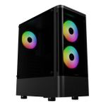Gabinete Gamer Gamdias Talos E3 CG Preto com 3 Fans ARGB Mid Tower - TALOS E3 CG