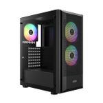 Gabinete Gamer Gamdias Aura GC6 Preto com 3 Fans ARGB Mid Tower - AURA GC6 ARGB