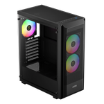 Gabinete Gamer Gamdias Aura GC6 Elite Preto com 3 Fans ARGB Mid Tower - AURA GC6 Elite ARGB