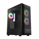 Gabinete Gamer Gamdias Aura GC6 Elite Preto com 3 Fans ARGB Mid Tower - AURA GC6 Elite ARGB