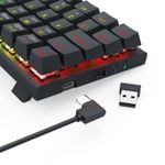 Teclado Mecânico Gamer Sem Fio Redragon Ryze Pro RGB Preto Switch Marrom ABNT2 - K633RGB-PRO (PT-BROWN)