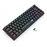 Teclado Mecânico Gamer Sem Fio Redragon Ryze Pro RGB Preto Switch Marrom ABNT2 - K633RGB-PRO (PT-BROWN)