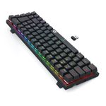 Teclado Mecânico Gamer Sem Fio Redragon Ryze Pro RGB Preto Switch Marrom ABNT2 - K633RGB-PRO (PT-BROWN)