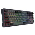 Teclado Mecânico Gamer Sem Fio Redragon Bragi Pro RGB Cinza e Preto Gasket Mount Knob de Volume Switch Cream Linear ABNT2 - K688GB-RGB-PRO PT