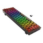 Teclado Mecânico Gamer Sem Fio Redragon Castor Pro RGB Clear Black 65% Switch Crystal Linear - K631CTB-RGB-PRO