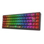Teclado Mecânico Gamer Sem Fio Redragon Castor Pro RGB Clear Black 65% Switch Crystal Linear - K631CTB-RGB-PRO