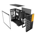 Gabinete Gamer Geometric Future Model 5 Vent Sem Fans Mid Tower Preto e Amarelo - GEO-M5V-BY