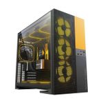 Gabinete Gamer Geometric Future Model 5 Vent Sem Fans Mid Tower Preto e Amarelo - GEO-M5V-BY