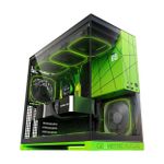 Gabinete Gamer Geometric Future Model 5 Sem Fans Mid Tower Preto e Verde Style - GEO-M5-BNV