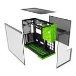 Gabinete Gamer Geometric Future Model 5 Sem Fans Mid Tower Preto e Verde Style - GEO-M5-BNV