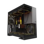 Gabinete Gamer Geometric Future Model 5 Sem Fans Mid Tower Preto e Cinza - GEO-M5-BG