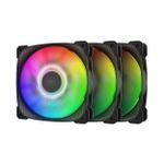 Kit 3x Cooler Geometric Future Squama 2505B 120mm ARGB Preto - GEO-S2505B-3