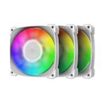 Kit 3x Cooler Geometric Future Squama 2505W 120mm ARGB Branco - GEO-S2505W-3