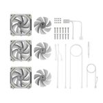 Kit 3x Cooler Gamdias Aeolus P2-1203 120mm WH ARGB Branco