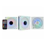 Kit 3x Cooler K-Mex AAUW ARGB Branco Infinity 3D 120mm com Controladora