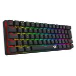 Teclado Mecânico Gamer Redragon Jax Rainbow Preto 60% Switch Marrom ABNT2 - K613-KB PT-BROWN