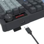 Teclado Mecânico Gamer Redragon Caesura Rainbow Cinza Branco e Azul Switch Marrom ABNT2 -  K718GB-R
