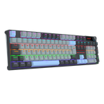 Teclado Mecânico Gamer Redragon Caesura Rainbow Cinza Branco e Azul Switch Marrom ABNT2 -  K718GB-R