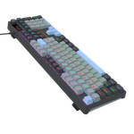 Teclado Mecânico Gamer Redragon Caesura Rainbow Cinza Branco e Azul Switch Marrom ABNT2 -  K718GB-R