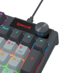 Teclado Mecânico Gamer Redragon Caesura Rainbow Cinza Branco e Azul Switch Marrom ABNT2 -  K718GB-R