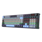 Teclado Mecânico Gamer Redragon Caesura Rainbow Cinza Branco e Azul Switch Marrom ABNT2 -  K718GB-R