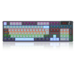 Teclado Mecânico Gamer Redragon Caesura Rainbow Cinza Branco e Azul Switch Marrom ABNT2 -  K718GB-R