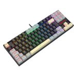 Teclado Mecânico Gamer Redragon Kumara RGB Preto Cinza e Amarelo Switch Marrom ABNT2 TKL - K552LGY-RGB