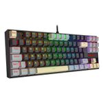 Teclado Mecânico Gamer Redragon Kumara RGB Preto Cinza e Amarelo Switch Marrom ABNT2 TKL - K552LGY-RGB