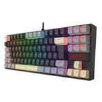 Teclado Mecânico Gamer Redragon Kumara RGB Preto Cinza e Amarelo Switch Marrom ABNT2 TKL - K552LGY-RGB