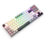 Teclado Mecânico Gamer Redragon Kumara RGB Branco Preto e Cinza Switch Marrom ABNT2 TKL - K552WGL-RGB