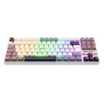 Teclado Mecânico Gamer Redragon Kumara RGB Branco Preto e Cinza Switch Marrom ABNT2 TKL - K552WGL-RGB