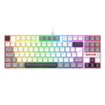 Teclado Mecânico Gamer Redragon Kumara RGB Branco Preto e Cinza Switch Marrom ABNT2 TKL - K552WGL-RGB