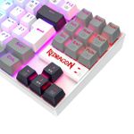 Teclado Mecânico Gamer Redragon Kumara RGB Branco Preto e Cinza Switch Marrom ABNT2 TKL - K552WGL-RGB