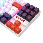 Teclado Mecânico Gamer Redragon Kumara RGB Branco Preto e Vermelho Switch Marrom ABNT2 TKL - K552WLR-RGB
