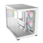 Gabinete Gamer Gamdias Aura GC10M ARGB V2 c/ 3x Fans Mid Tower Branco - AURA GC10M ARGB V2 WH