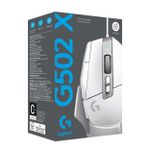 Mouse Gamer Logitech G502 X HERO 25K 13 Botões Branco - 910-006145