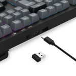 Teclado Membrana Gamer Redragon Crux Pro RGB Preto e Cinza ABNT2 - K518RGB-PRO-GB