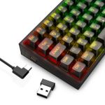 Teclado Mecânico Gamer Sem Fio Redragon Pollux Pro Clear Black RGB Switch Crystal ABNT2 - K628CTB-RGB-PRO PT