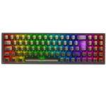 Teclado Mecânico Gamer Sem Fio Redragon Pollux Pro Clear Black RGB Switch Crystal ABNT2 - K628CTB-RGB-PRO PT