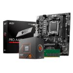 KIT AMD -  Processador AMD Ryzen 5 8400F + Placa Mãe AMD MSI PRO A620M-E + Memória RAM 16GB DDR5 - AM5