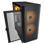 Gabinete Gamer Cougar Airface Flo RGB Preto Mid Tower com 3 Fans - 385YA60.0001