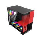 Gabinete Gamer Redragon Eternal Pro Preto e Vermelho Mid Tower com Tela LCD - CA-613BR