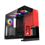 Gabinete Gamer Redragon Eternal Pro Preto e Vermelho Mid Tower com Tela LCD - CA-613BR