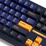 Teclado Mecânico Gamer Sem Fio Akko TAC87 RGB Horizon Azul e Amarelo TKL Switch Stellar Rose Linear Bluetooth